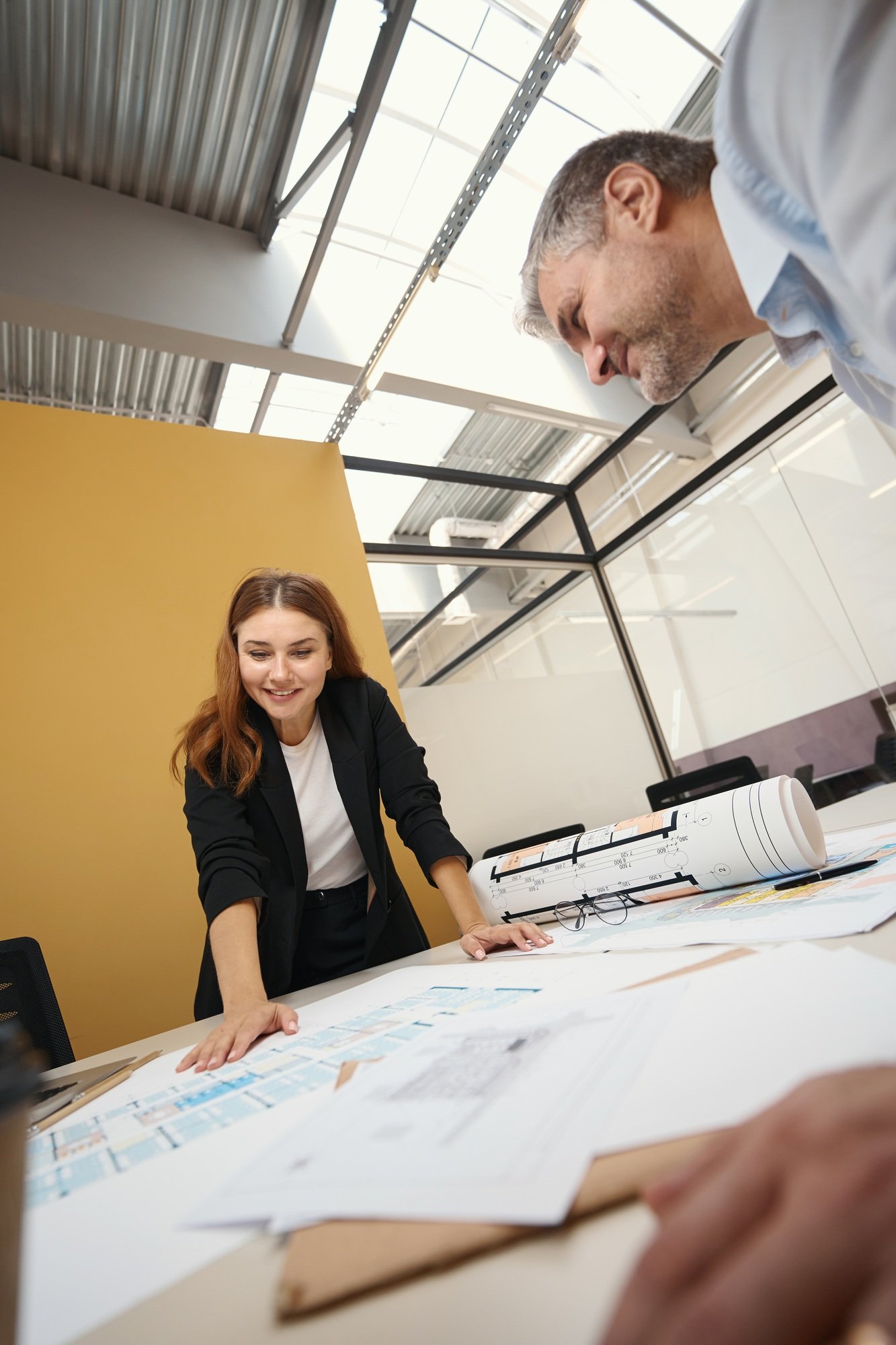 Portrait of architects discuss in the office